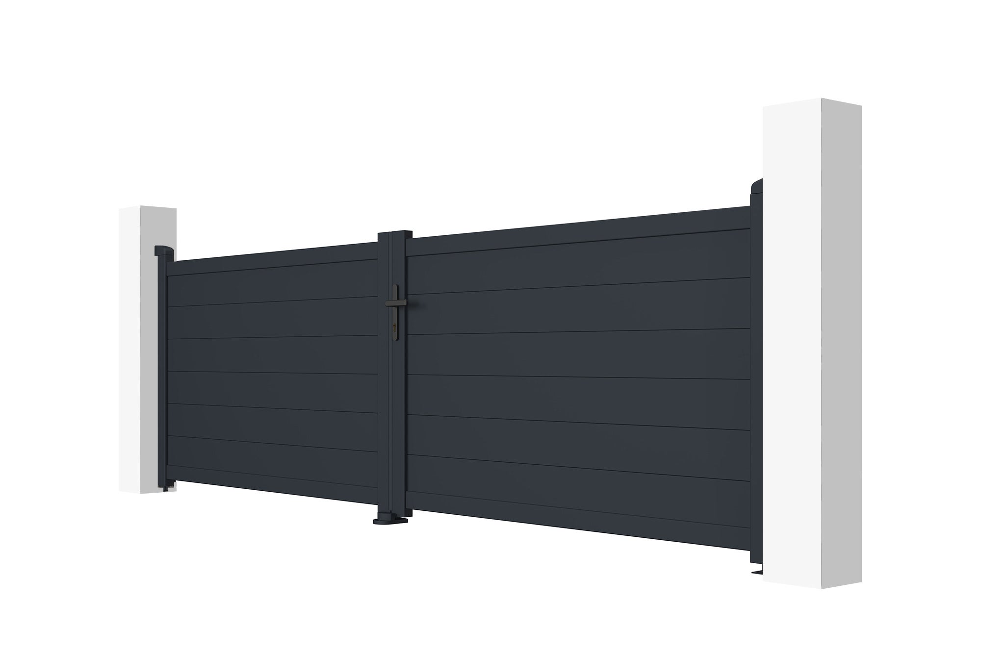 Cancello a battente in alluminio 3,5m EIGER 350B115 GREY - 5