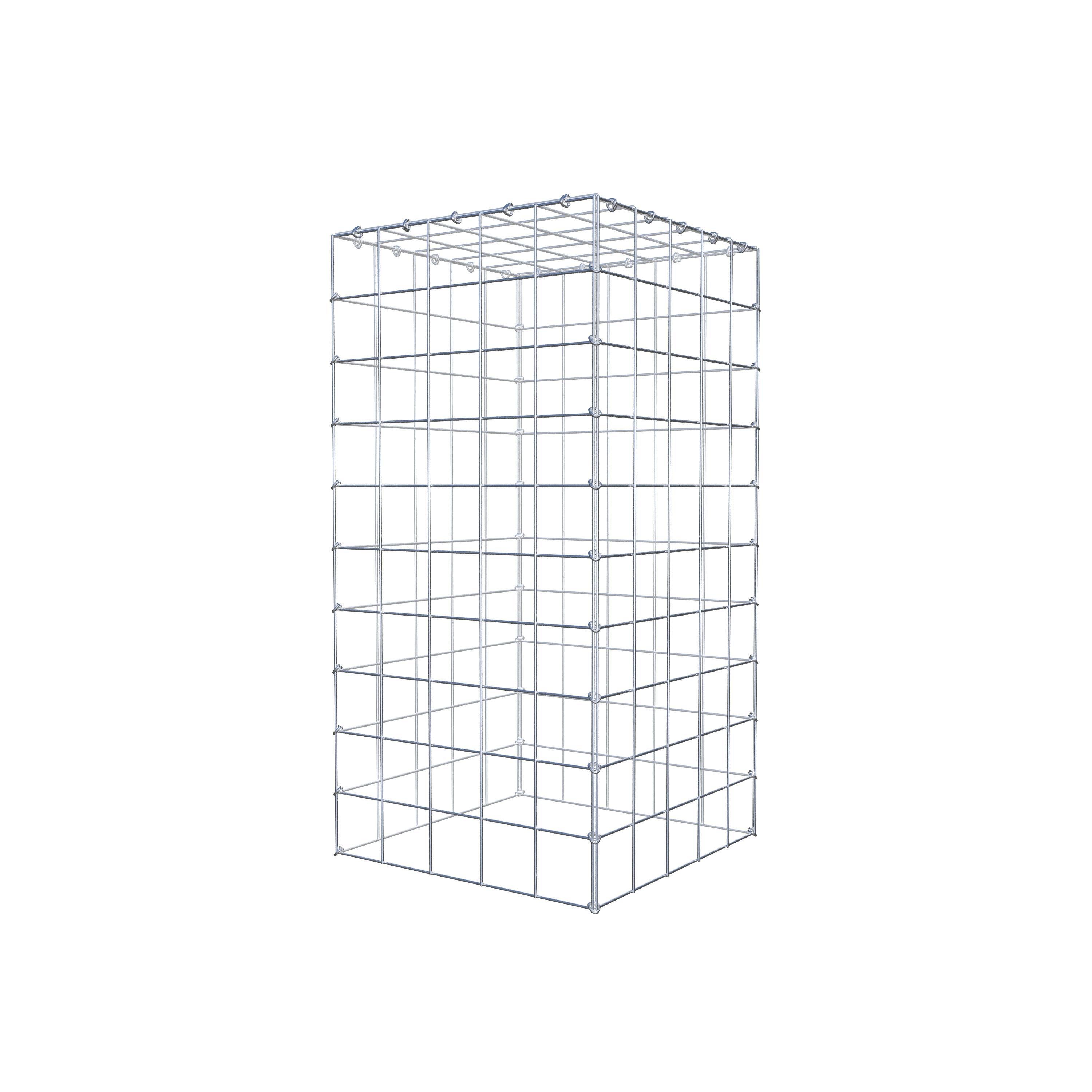 Gavión para apilar en acero galvanizado 100x50x50cm (LxAxP), malla 10 x 10cm, Anillo en C, sin rejilla inferior - 2