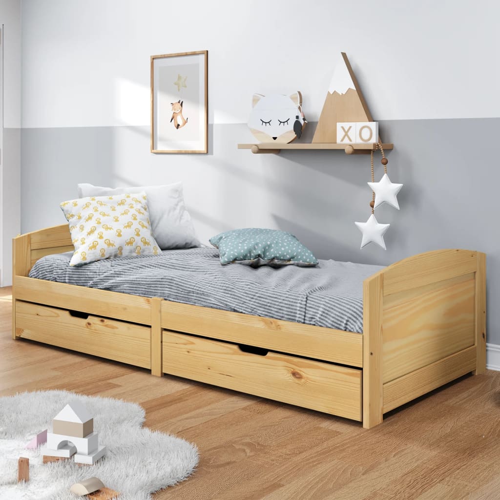 Maison exclusive - sofá cama con 2 cajones madera maciza pino irun 90x200cm