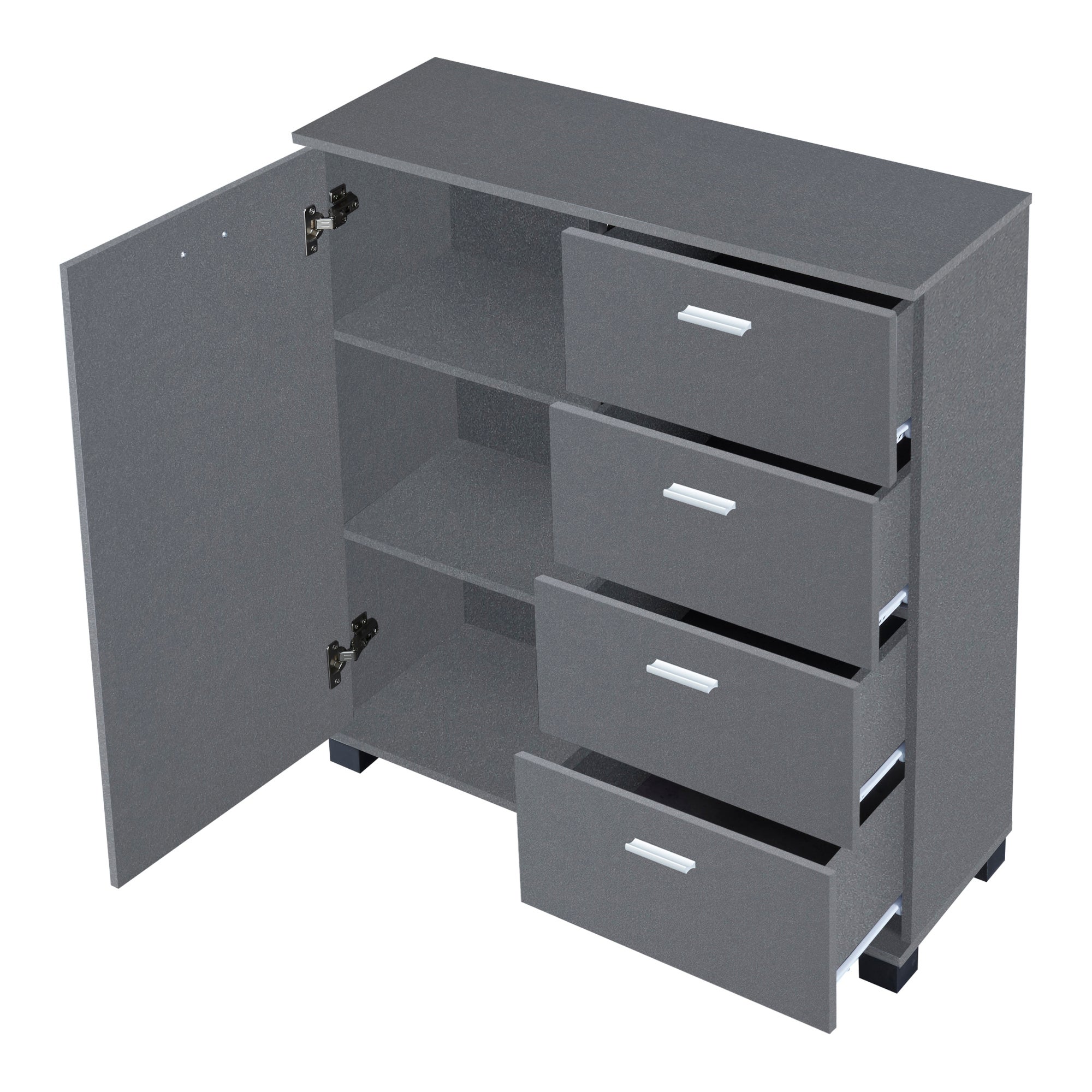 Commode Döbritz 84 x 80 x 28 cm gris foncé [en.casa] - 4