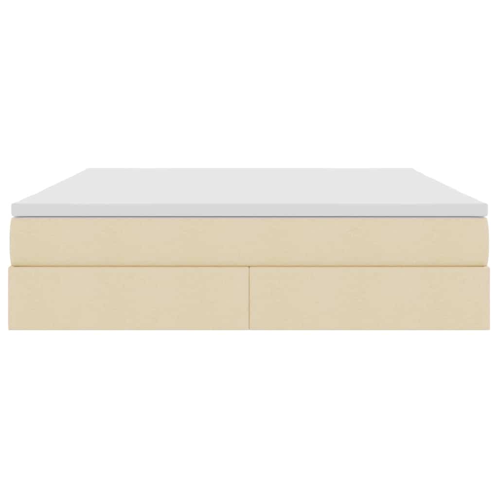 Lit avec rangement et matelas crème 160 x 200 cm polyester - 7