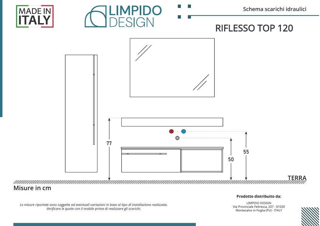 Mobile bagno Top con lavabo in appoggio vano poro noce cassettiera e colonna tortora milano specchio lampada e p.asciugamano L 120 x P 46 - 9