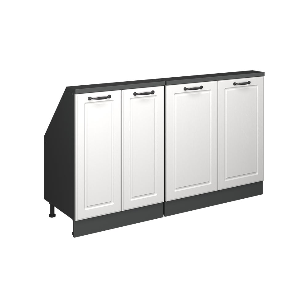 Vicco Szafka kuchenna na dach skośny R-Line, Biały domek wiejski, 140 cm Zestaw 2 sztuk
