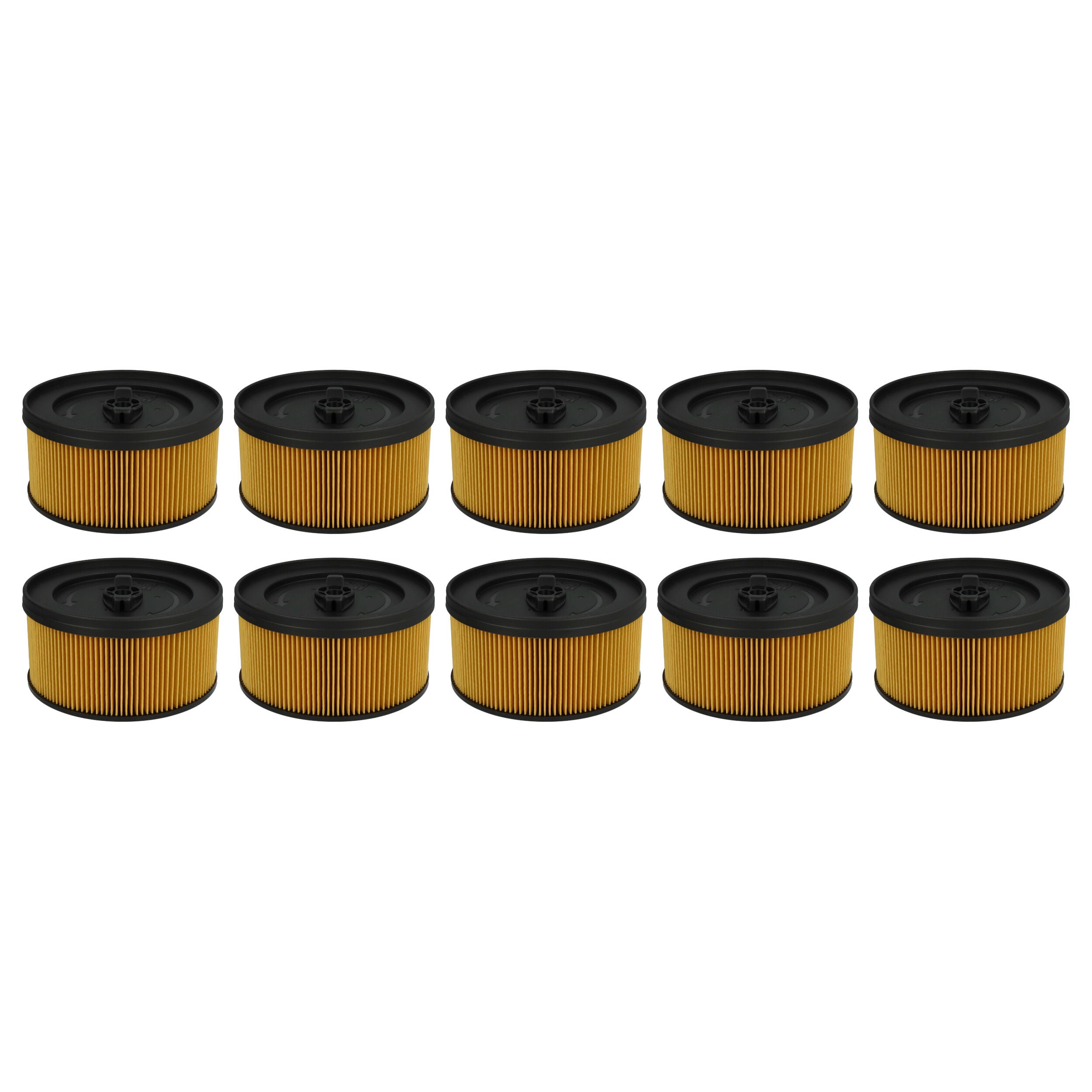 vhbw Lot de 10x filtres à cartouche compatible avec Kärcher WD 5.300M, WD 5.400, WD 5.450, WD 5.470 aspirateur à sec ou humide - Filtre plissé - 5