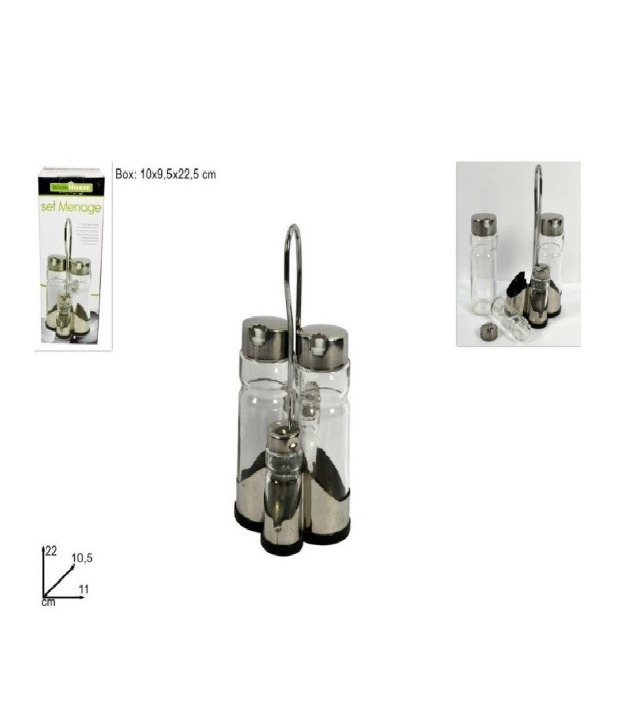 Set Saliera E Pepiera In Vetro Con Coperchio In Acciaio Inossidabile - 2 Pezzi Bianco E Nero - Barattoli Per Spezie E Condimenti Da Cucina - 80 Ml - 2