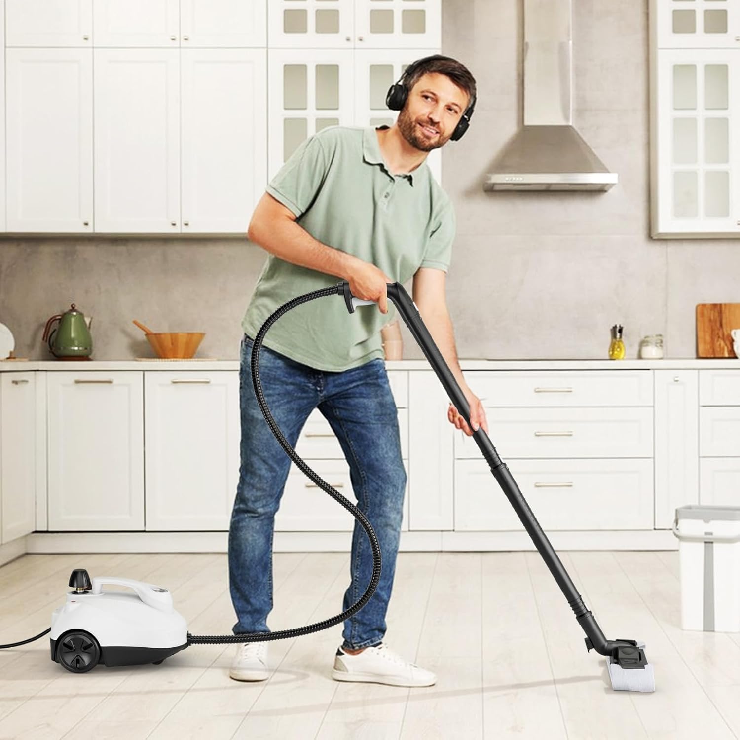 Neo® Pulitore A Vapore 10 In 1, 1500W, Viola. Vaporella Verticale Con Funzione Portatile, Serbatoio 400ml, 30 Minuti Di Vapore, 5 Panni Inclusi. Cavo 5 Metri.