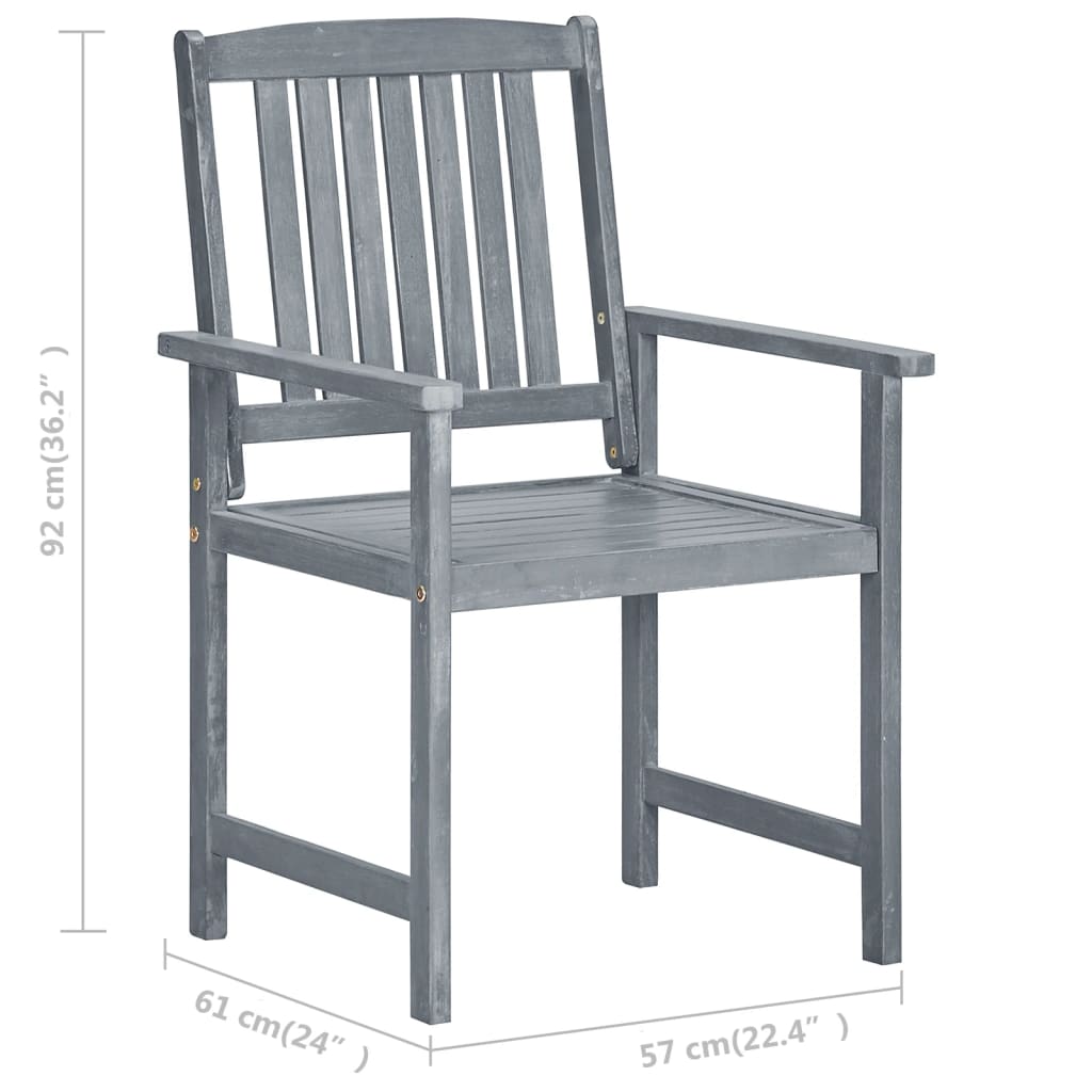 Chaise de jardin avec coussin Maison Exclusive en bois Gris - 6
