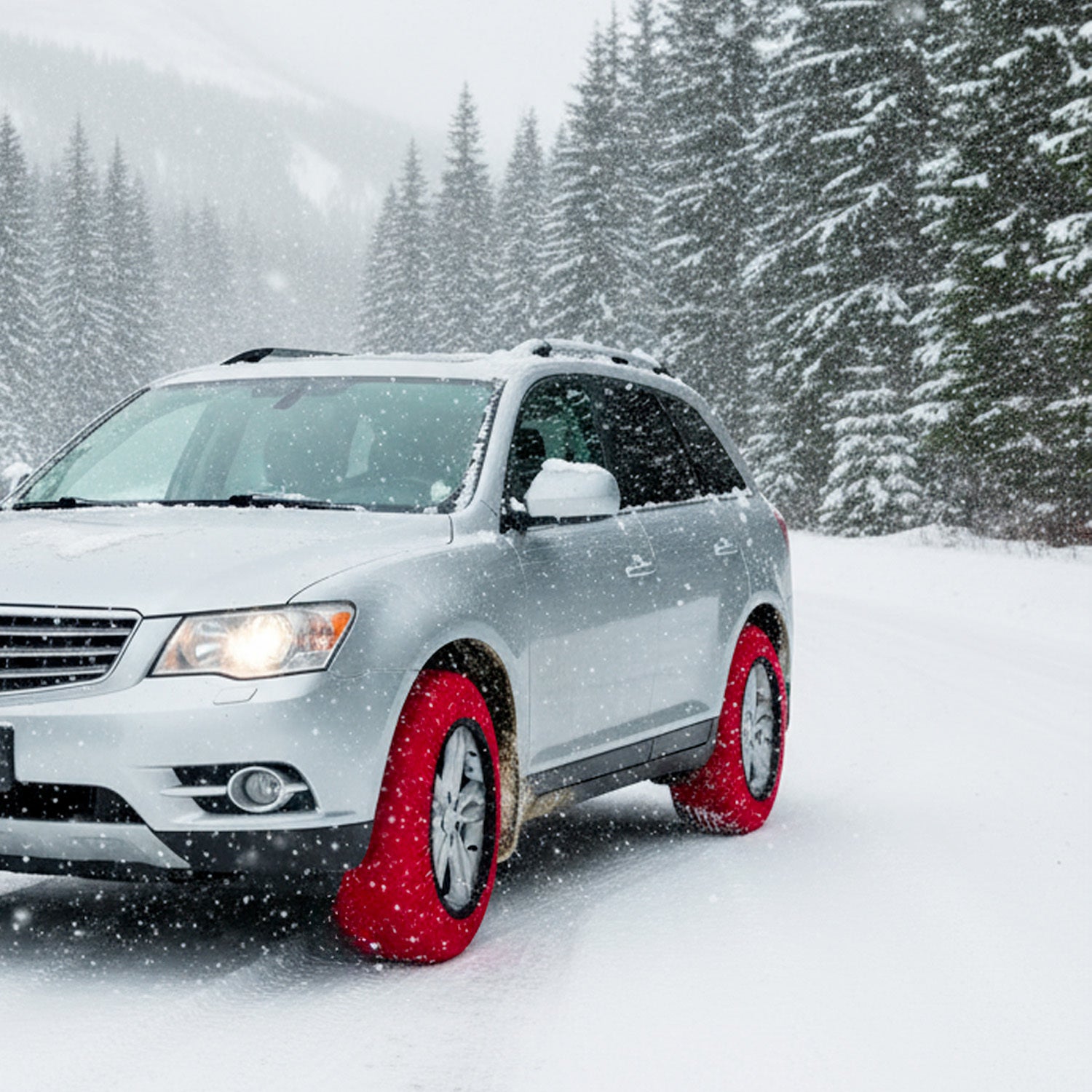 Calze da Neve Omologate EN 16662-1 Per Auto SUV Coppia di Catene Tessili Antisdrucciolo per Pneumatici R13-R19 Facili da Montare Con Guanti e Borsa M - 3