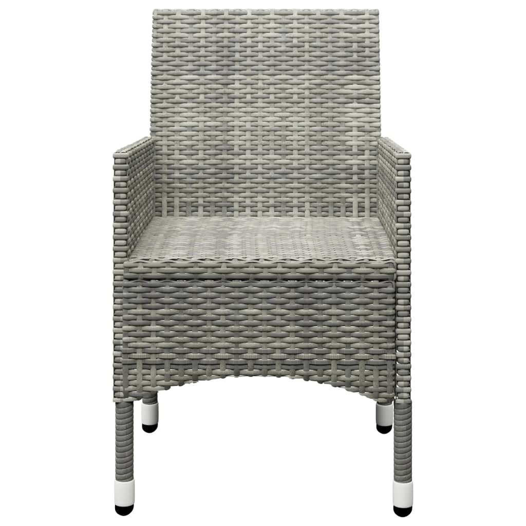 Maison Exclusive - Set Bistrot Giardino 3 pz Polyrattan e Vetro Temperato Grigio - 7