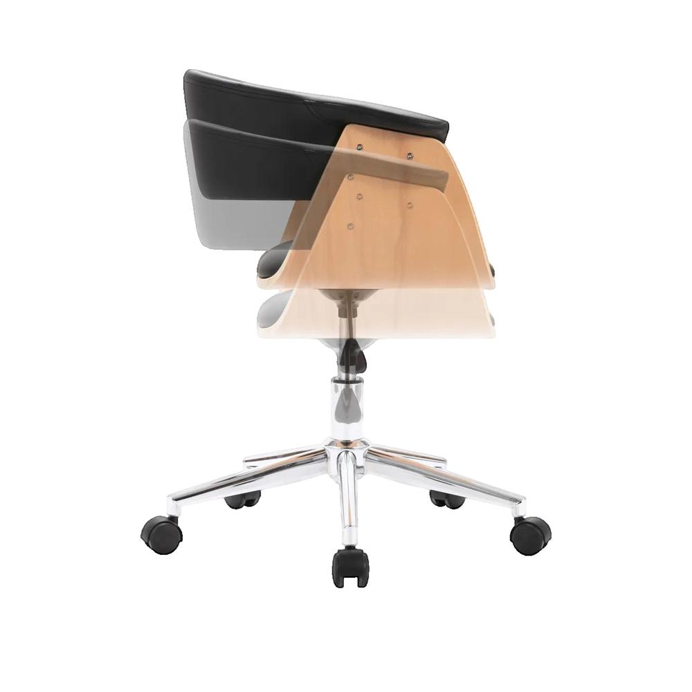 Krzesło biurowe vidaxl ergonomiczny design skóra ekologiczna i drewno