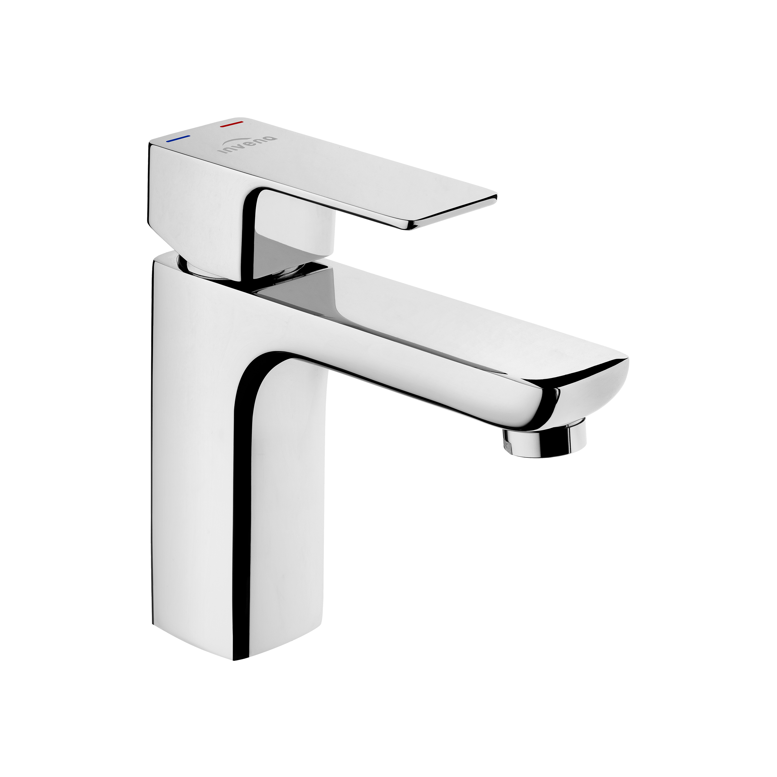 Bateria Umywalkowa Stojąca Jednouchwytowa Stała Wylewka Chrom Invena Nyks