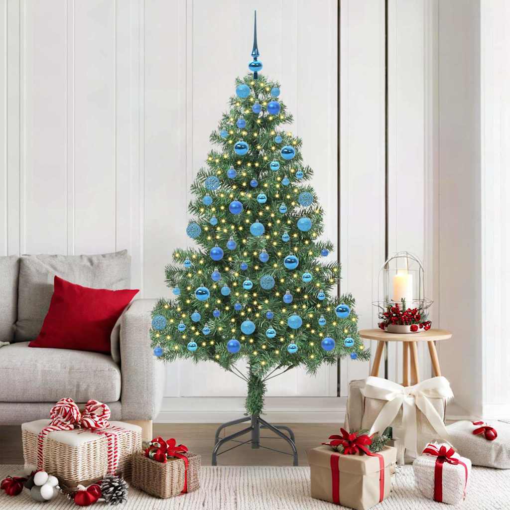 Sapin de Noël | Arbre de Noël avec 300 LED avec support Vert 180 cm PVC - 2