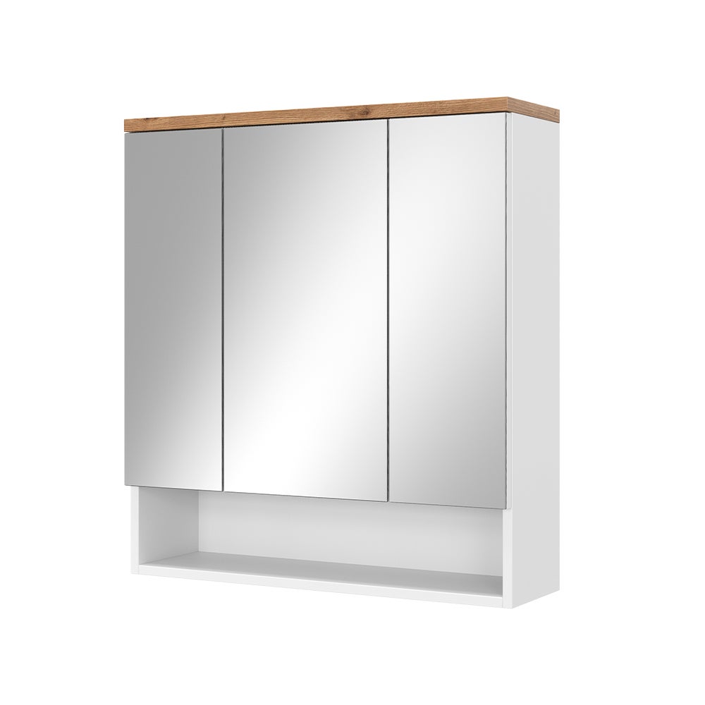 Vicco Szafka z lustrem w łazience Eden, Biały, 70 x 77.5 cm z 3 drzwiami