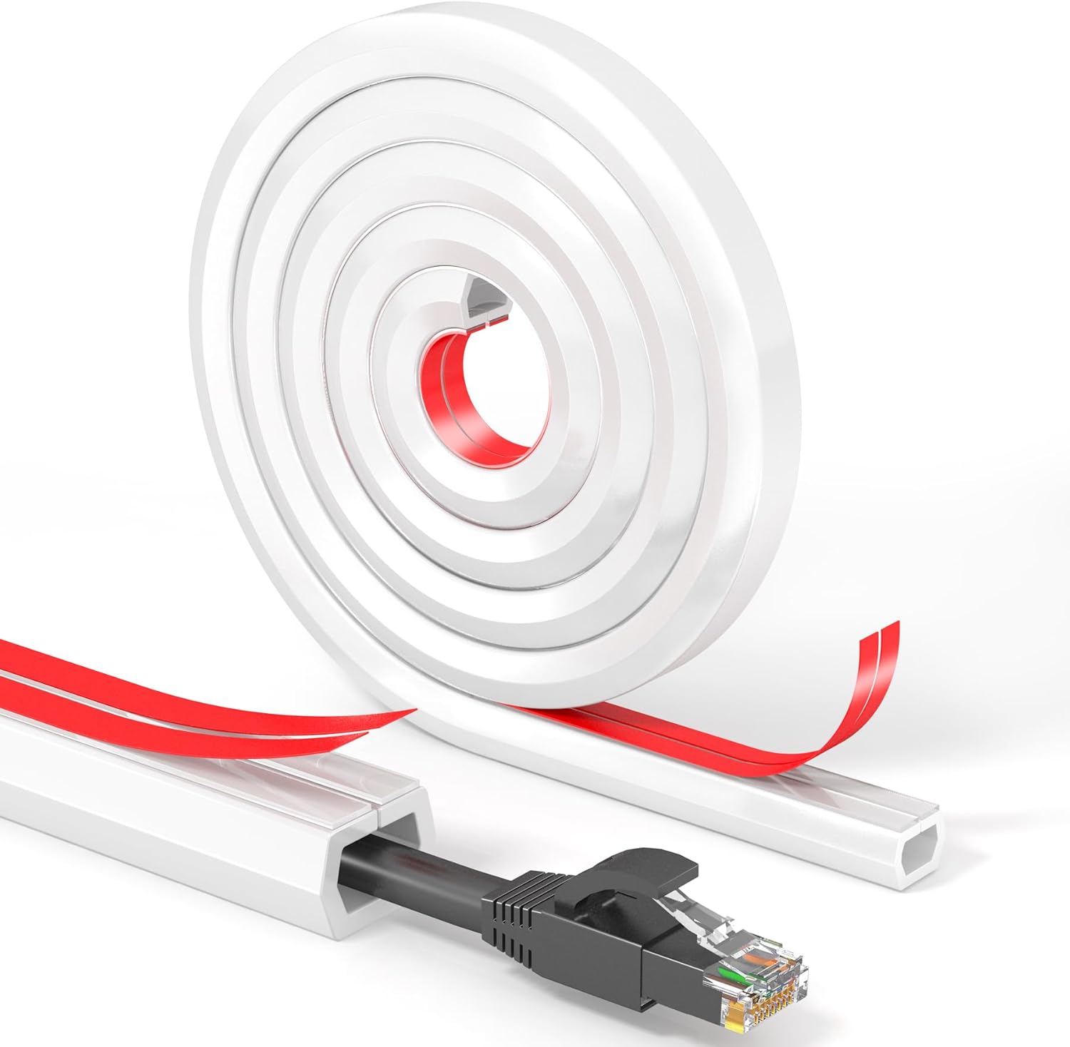 Cache-Câble Auto-adhésif Blanc 15mmx2m – Conduit Souple pour Gestion ...