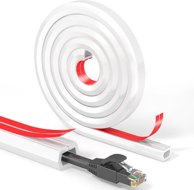 (2-Meter), Blanc Auto-adhésif Cache-câble, Cache-câble en PVCSouple ...