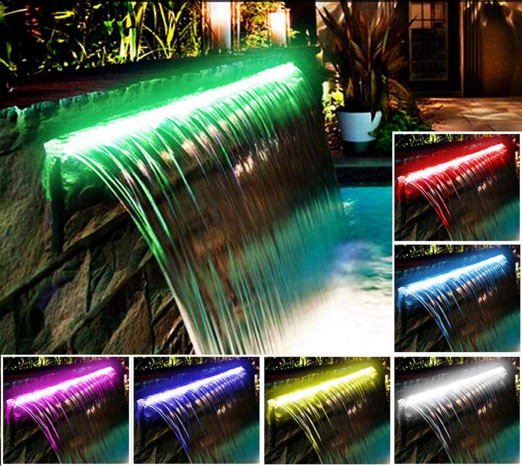 Lame d'eau Cascade en acrylique 120cm / Avec Leds intégrées / Bluetooth / Wifi / Télécommande Piscine et fontaine bassins - 2