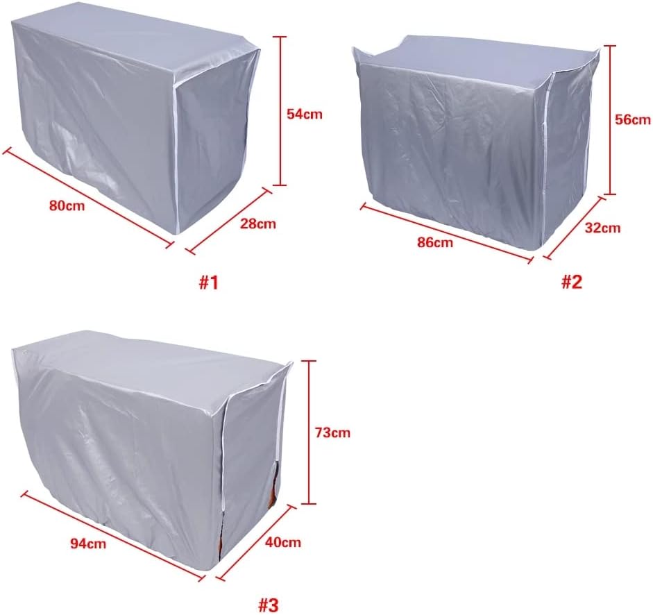 Copertura Per Condizionatore Esterno - Impermeabile, Anti-Polvere, Argento, 86x32x56 Cm - Foto 12