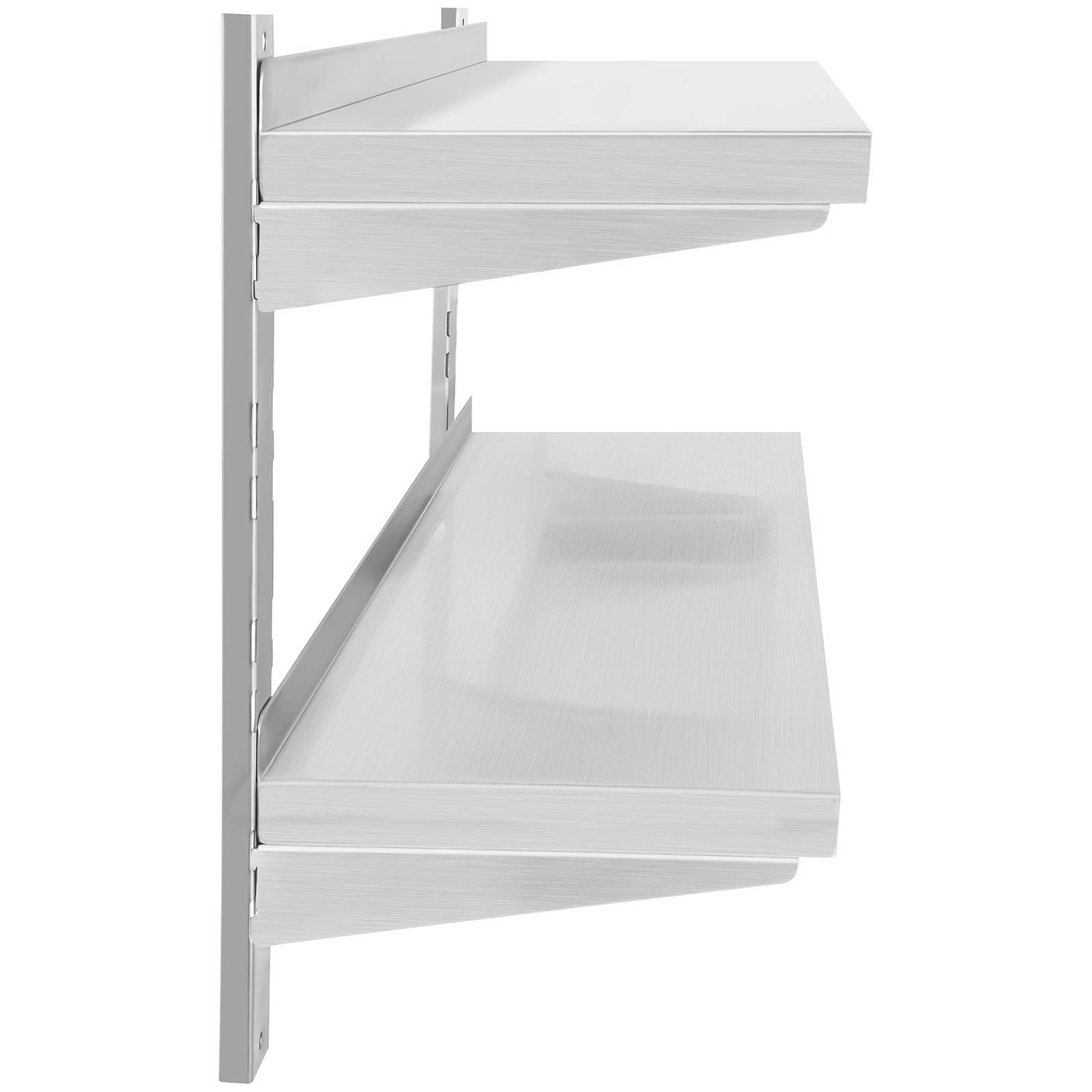 Étagère murale - Royal Catering - 140 cm de long - 2 plateaux - Acier inoxydable - 5