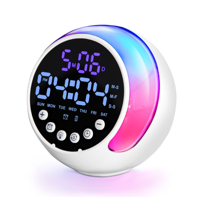 Réveil Enfant avec Veilleuse Couleurs Horloge Numérique Multifonctionnelle pour Chambre d'Enfant