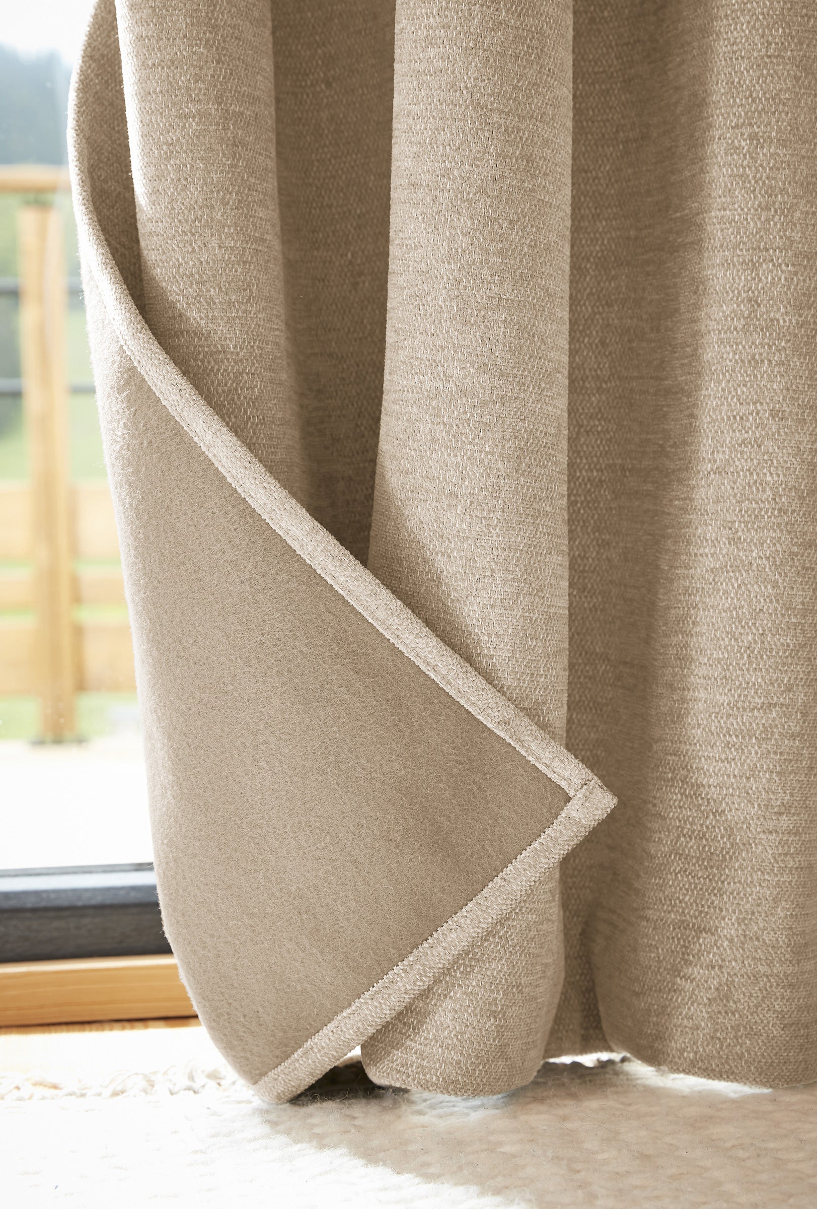 Lot de 2 Rideaux Blackout Beige lin 140 x 260 cm – Occultant Polaire – Galon Fronceur - 3