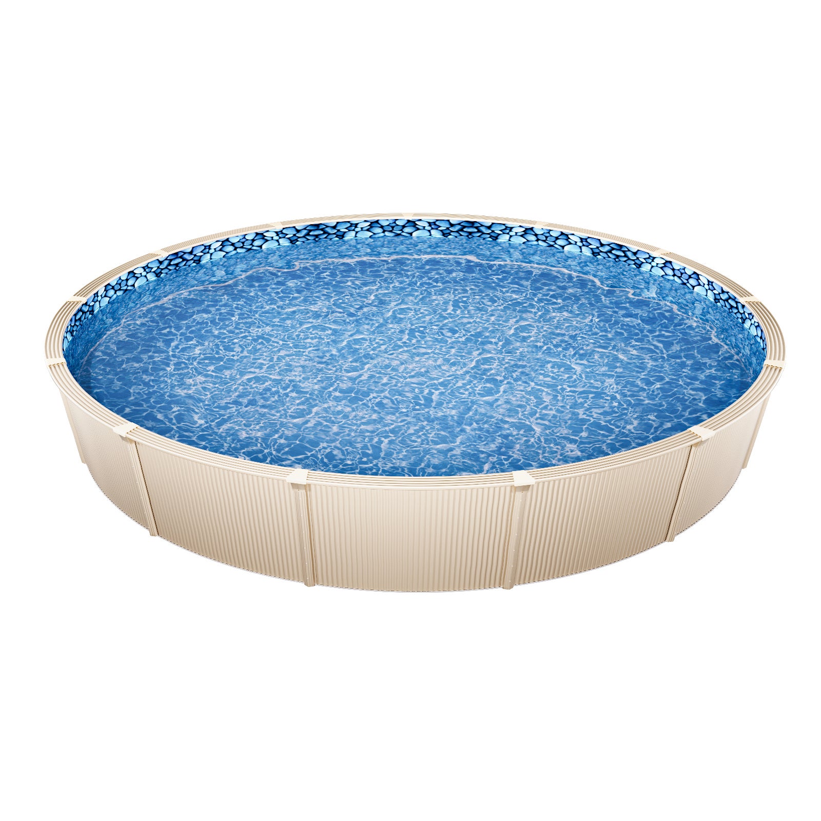 Revêtement Piscine Hors Sol SucceBuy, Rond 8 Pieds, Vinyle à Chevauchement, Calibre Standard, Hauteur de Paroi 48–54 Pouces - 3