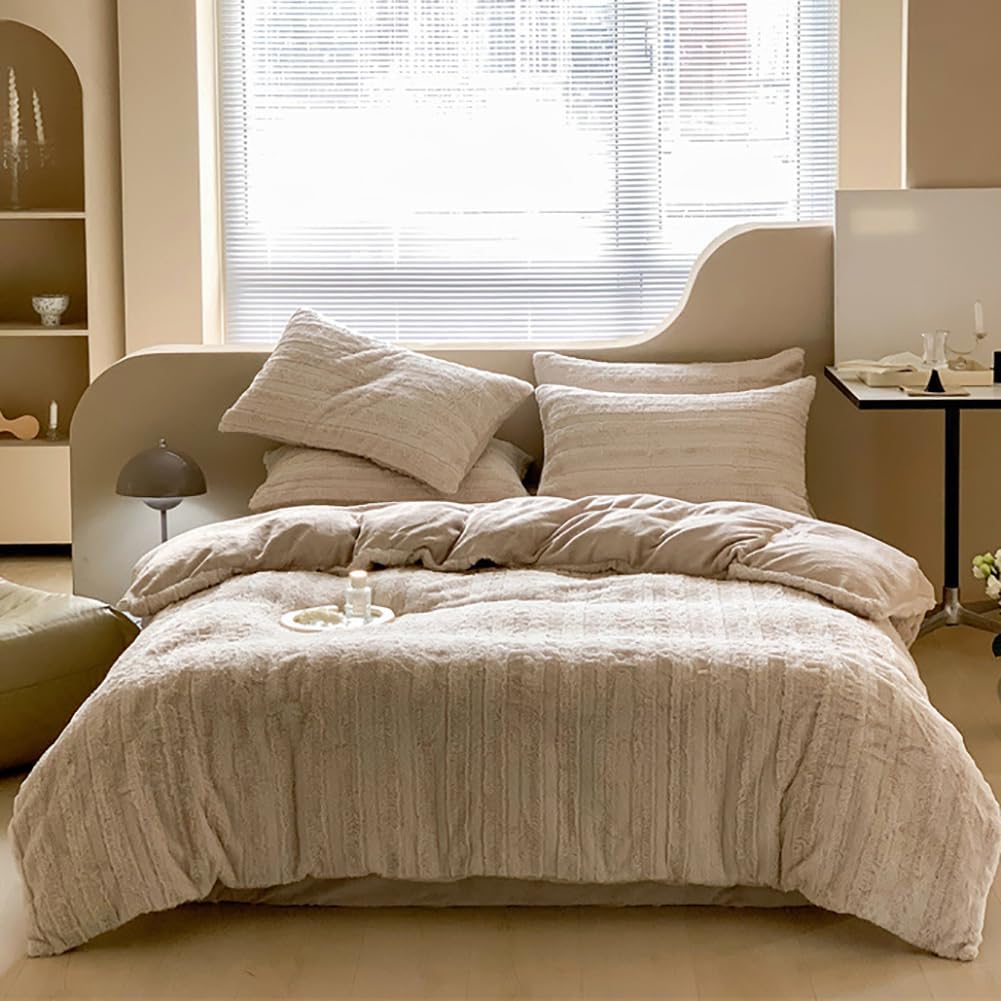 Funda nórdica de felpa 220x240 beige fundas de almohada