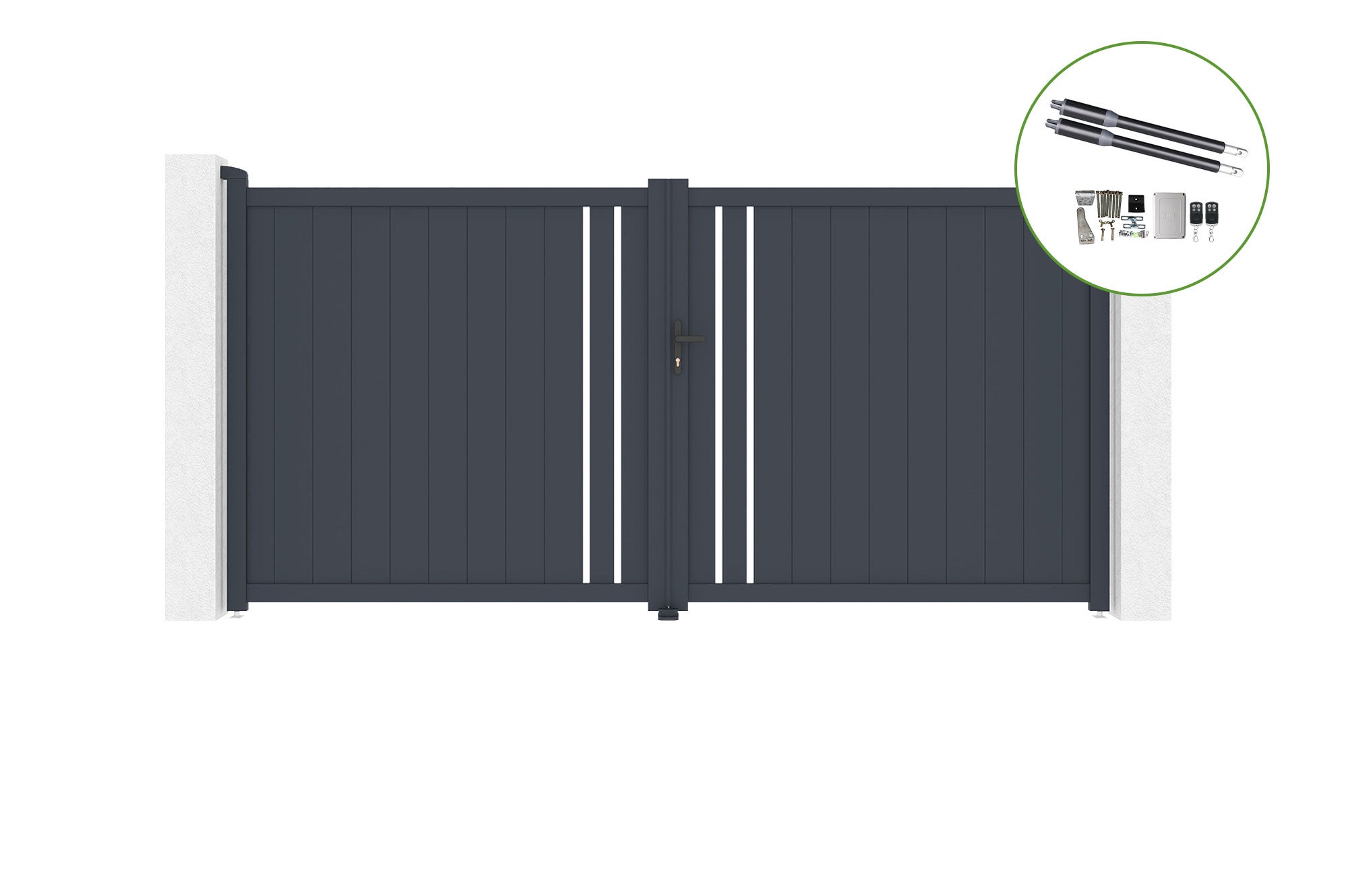Brama skrzydłowa 3,5m GIONA wys. 180cm aluminiowa + napęd RANGER B150