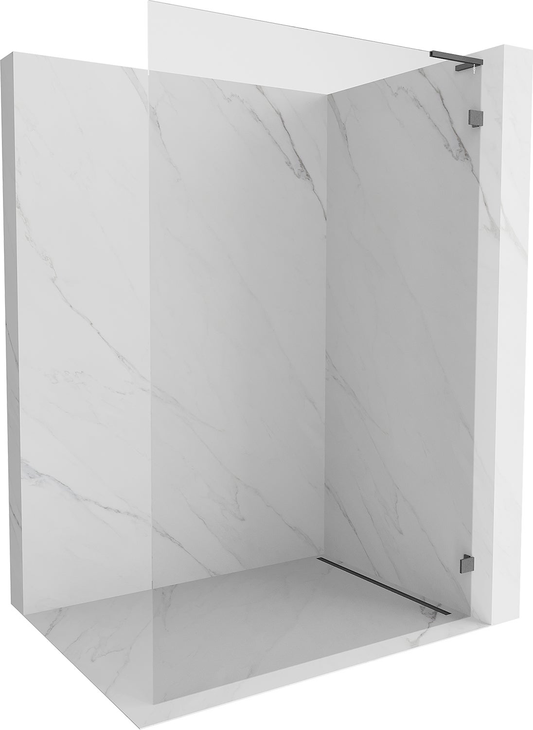 Mexen Lunar L ścianka prysznicowa Walk-in prawa 110 x 200 cm, transparent 8 mm, gun gray szczotkowany - 830L-110-000-66-00-P