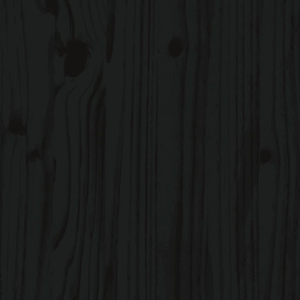 vidaXL Tête de lit Noir 126x4x100 cm Bois massif de pin - 5