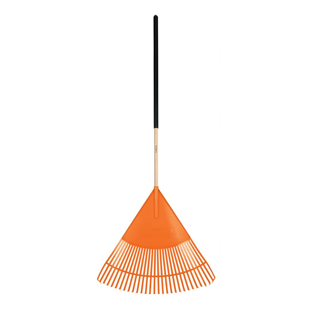 Grebla de frunze din plastic, robust, latime 79 cm, cu coada de lemn cu invelis confort, l 122 cm Truper