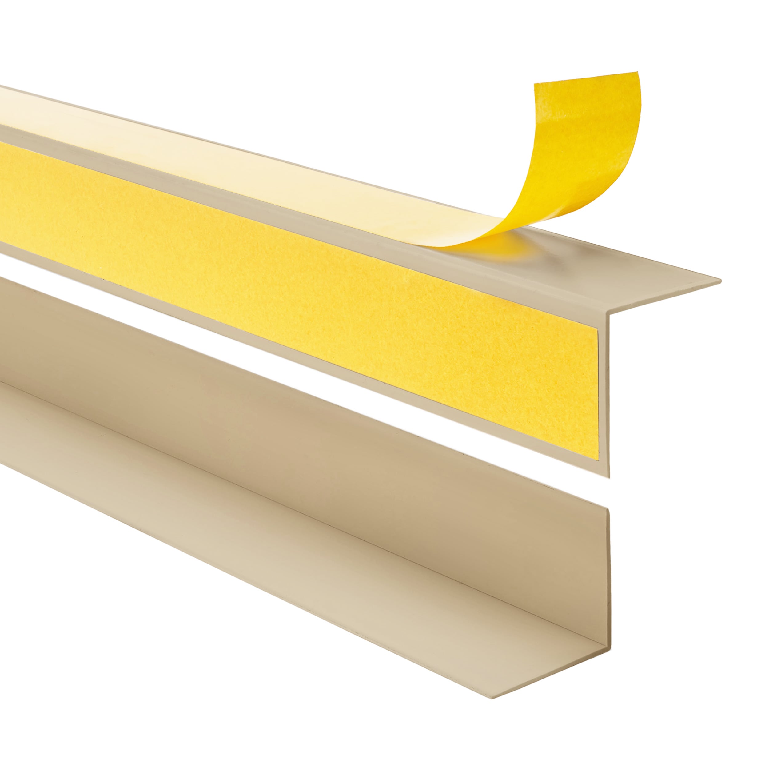 Kątownik twardy PCV 50x20mm - samoprzylepny, klejony po zewnętrznej stronie, ozdobny profil L kątowy - 100 cm, beżowy