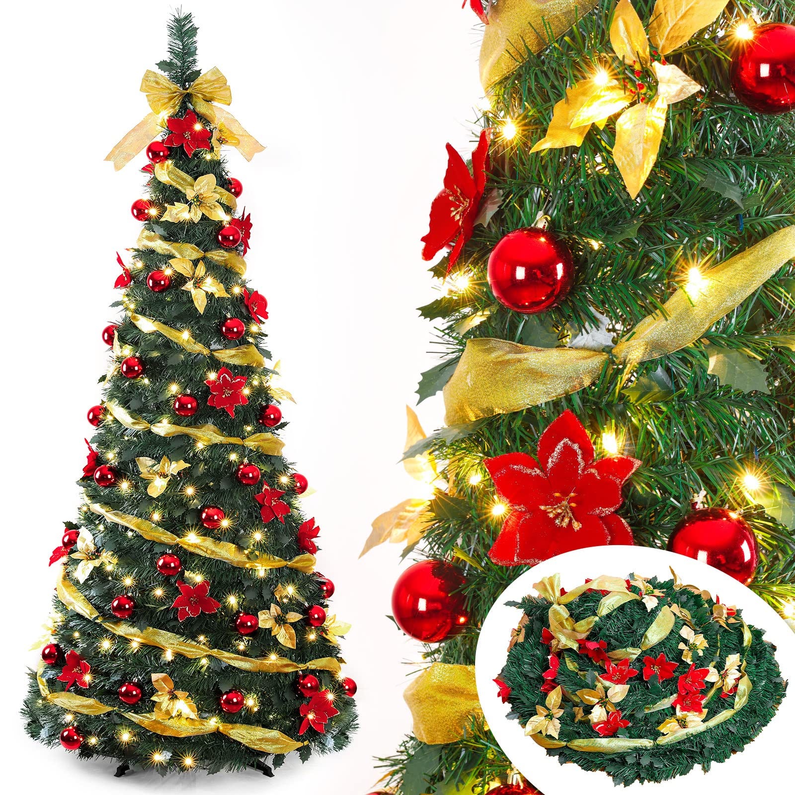 Base per albero di natale Babbo Natale in poliresina con luci per decorazioni natalizie Mercury Base per albero di natale Babbo Natale in poliresina con luci per decorazioni natalizie Mercury