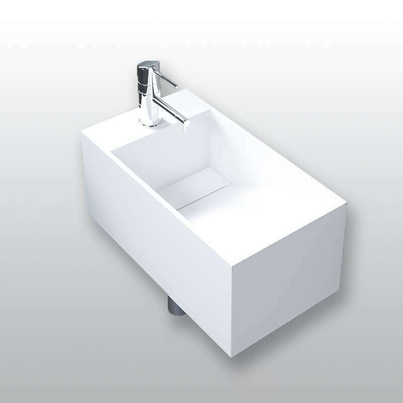 Lave-mains suspendu en Solid surface 50 cm - Rhéa G - 2