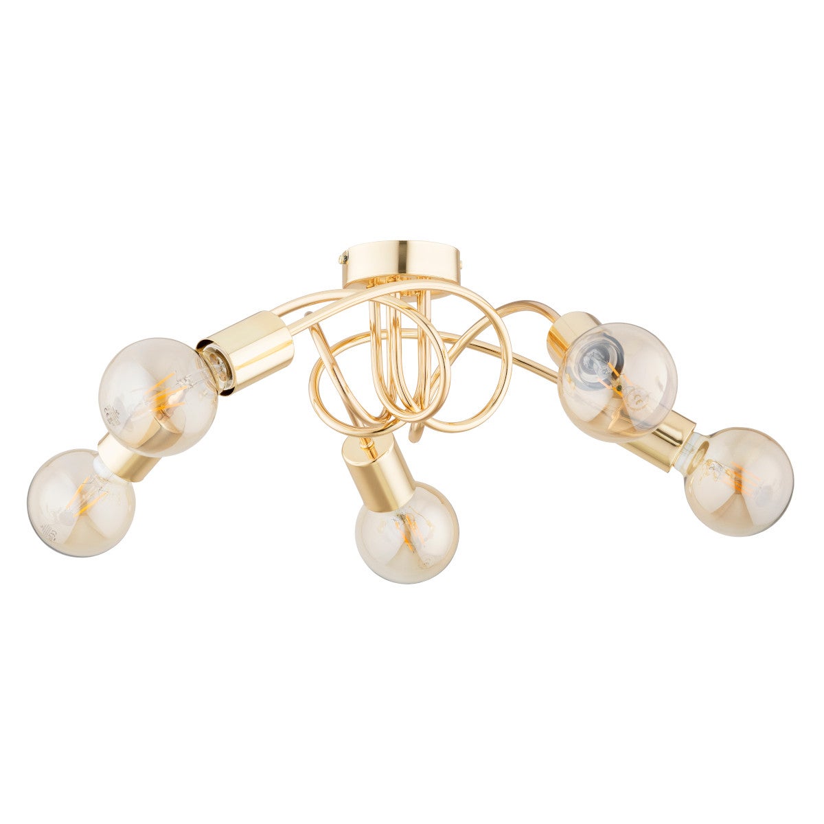 Lampa sufitowa wisząca Farta złota 5xE27x15W nowoczesna wym: 17 x 55 x 55 cm metal Alfa