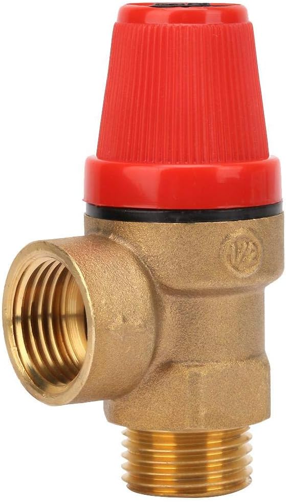 Zawór bezpieczeństwa mosiężny G1/2″ DN15 – 6 bar – Woda | olej | zrzut gazu – Bezpieczeństwo domowe/przemysłowe