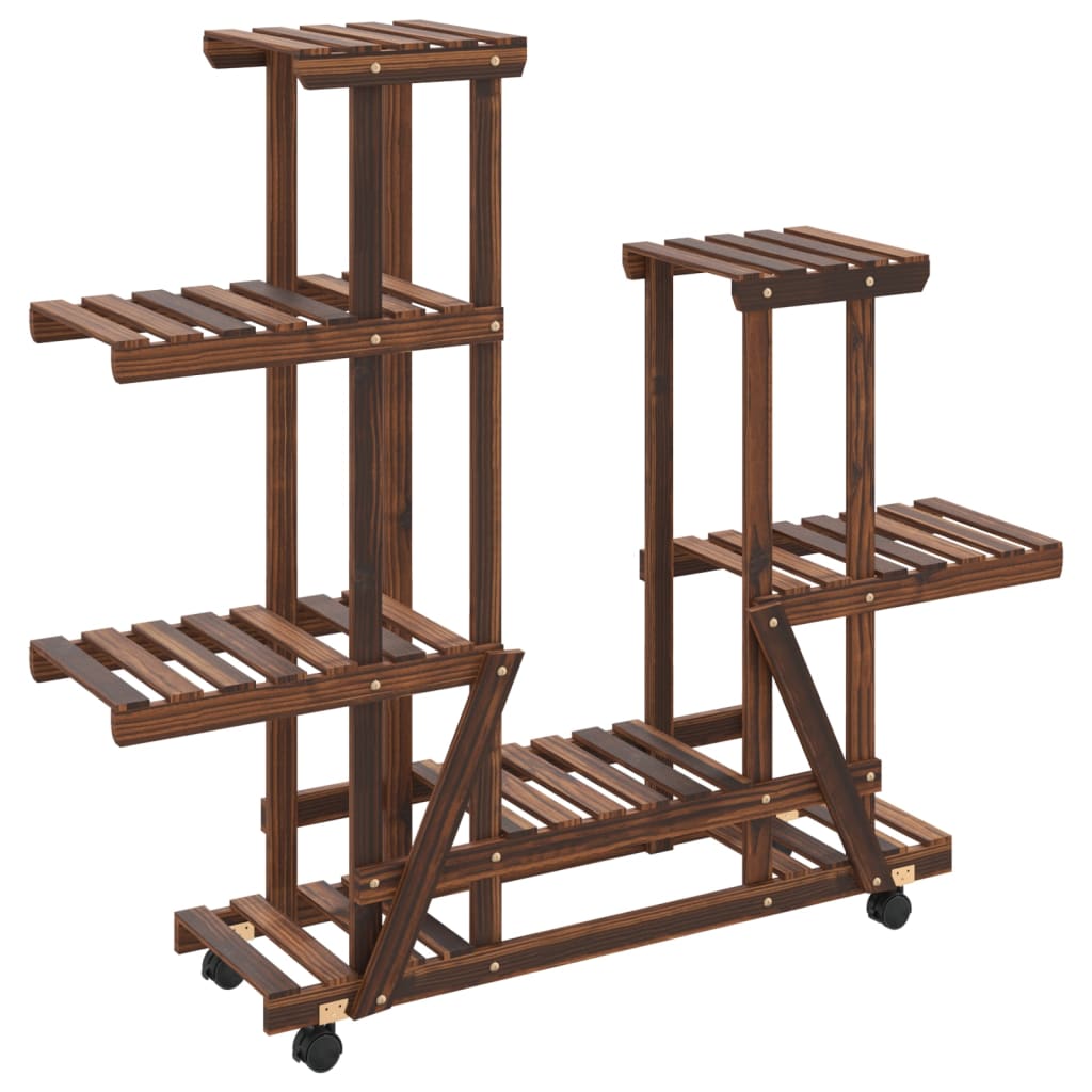 VidaXL Portafiori Con Ruote 83x25x83,5 Cm – Scaffale In Ferro Nero Per Piante, Libreria O Storage