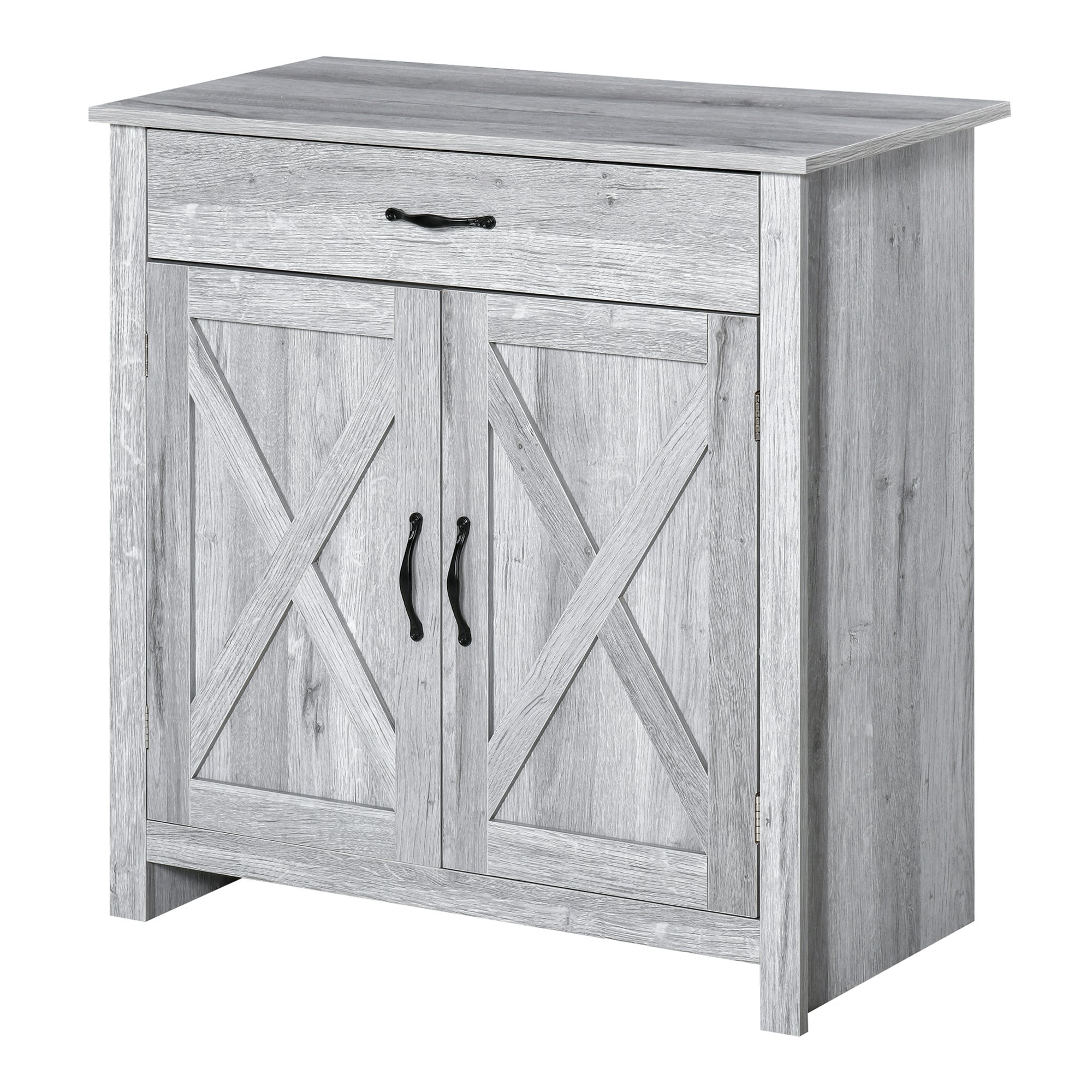 Aparador de cocina buffet para salón con 1 cajón 2 puertas y estante interior ajustable mueble auxiliar decorativo para comedor 80x39,7x80 cm gris