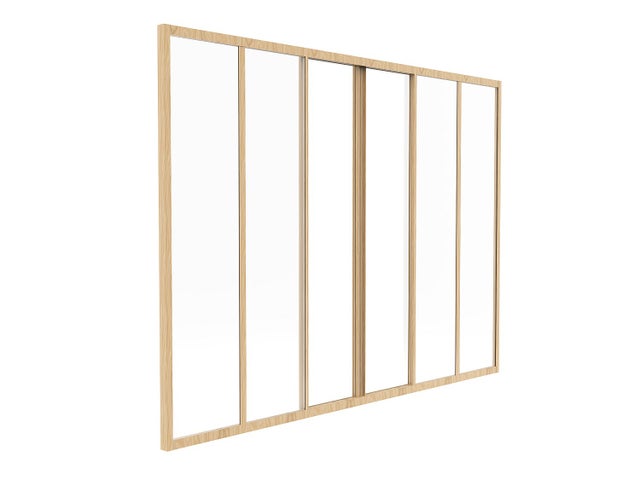 Verrière coulissante en aluminium thermolaqué naturel clair 180 x 130 cm (L x H) – RAVENA
