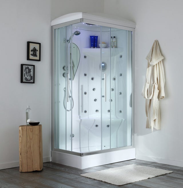 Paroi de douche hydromassage multifonctionnelle 70x90 droite | Iride
