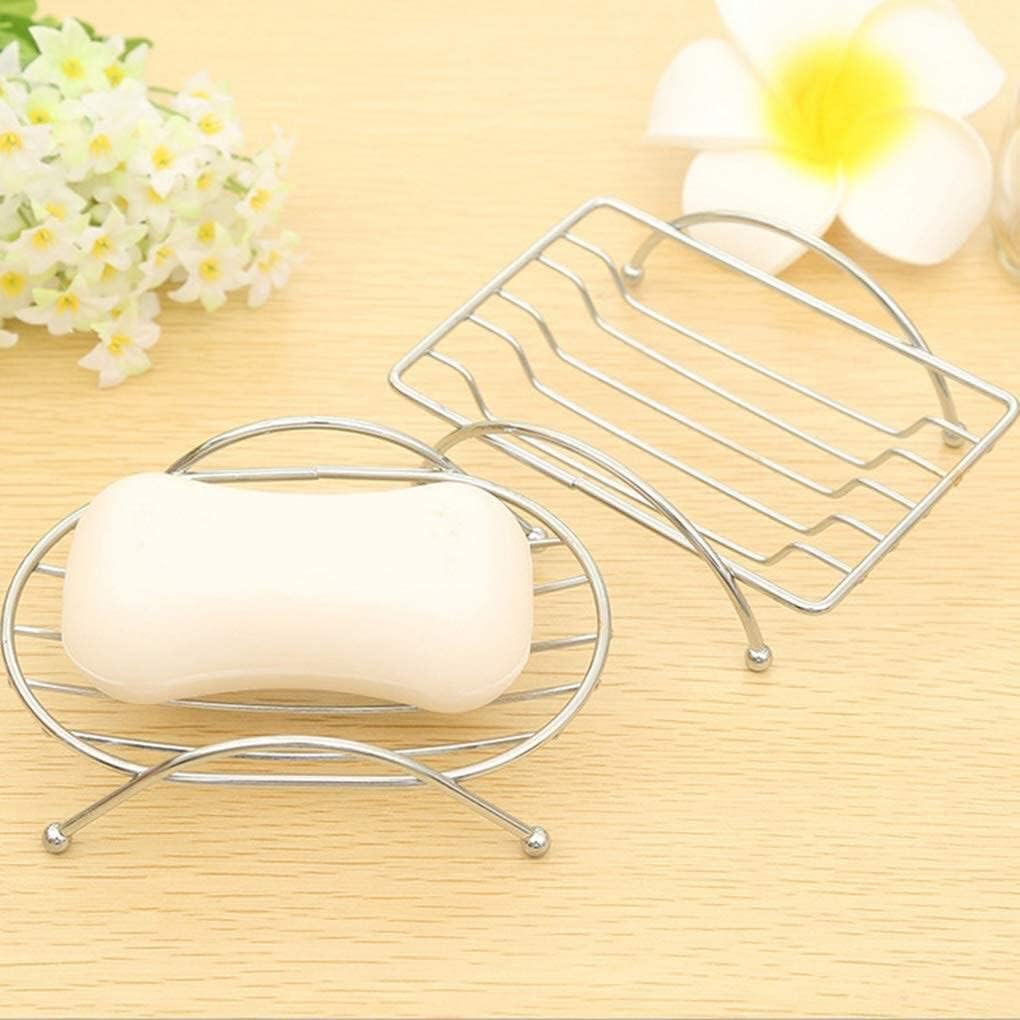 Porte-savon tendance rectangulaire en acier inoxydable avec ellipse pour la cuisine, la douche, utile et attrayant - 3