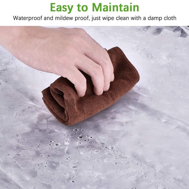 Tenda Doccia Antimuffa EVA 180x200cm - Trasparente, Con 12 Anelli, Impermeabile, Effetto Vetro Opaco - Foto 5