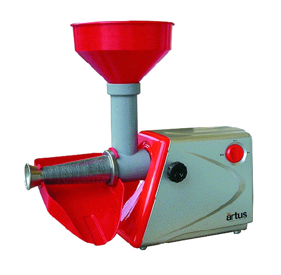 Presse-tomate Reber 450W - Capacité 70-140 Kg/h, Cône Filtre 1.5mm, Dimensions 50x23x32 Cm