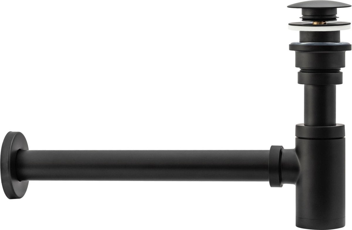 Siphon De Vidange Noir + Bonde Pour Lavabo Clic-clac - 5