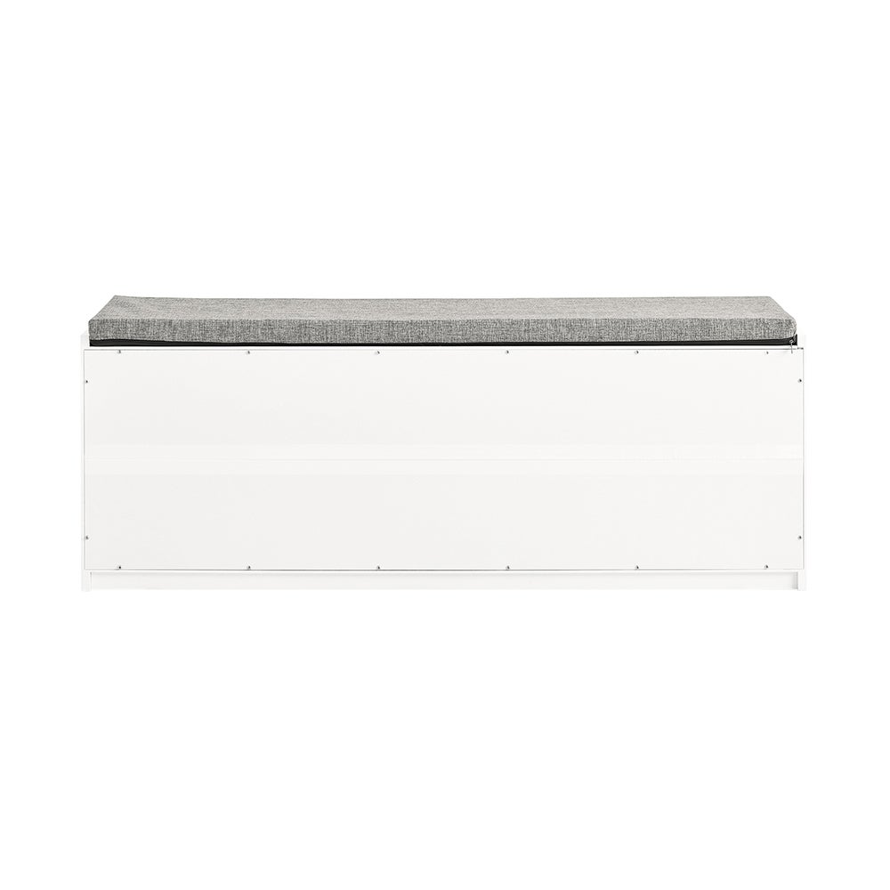 SoBuy Banc à Chaussures avec Coussin, Porte de Grange Coulissante, 8 Paires, Blanc, FSR133-W - 9