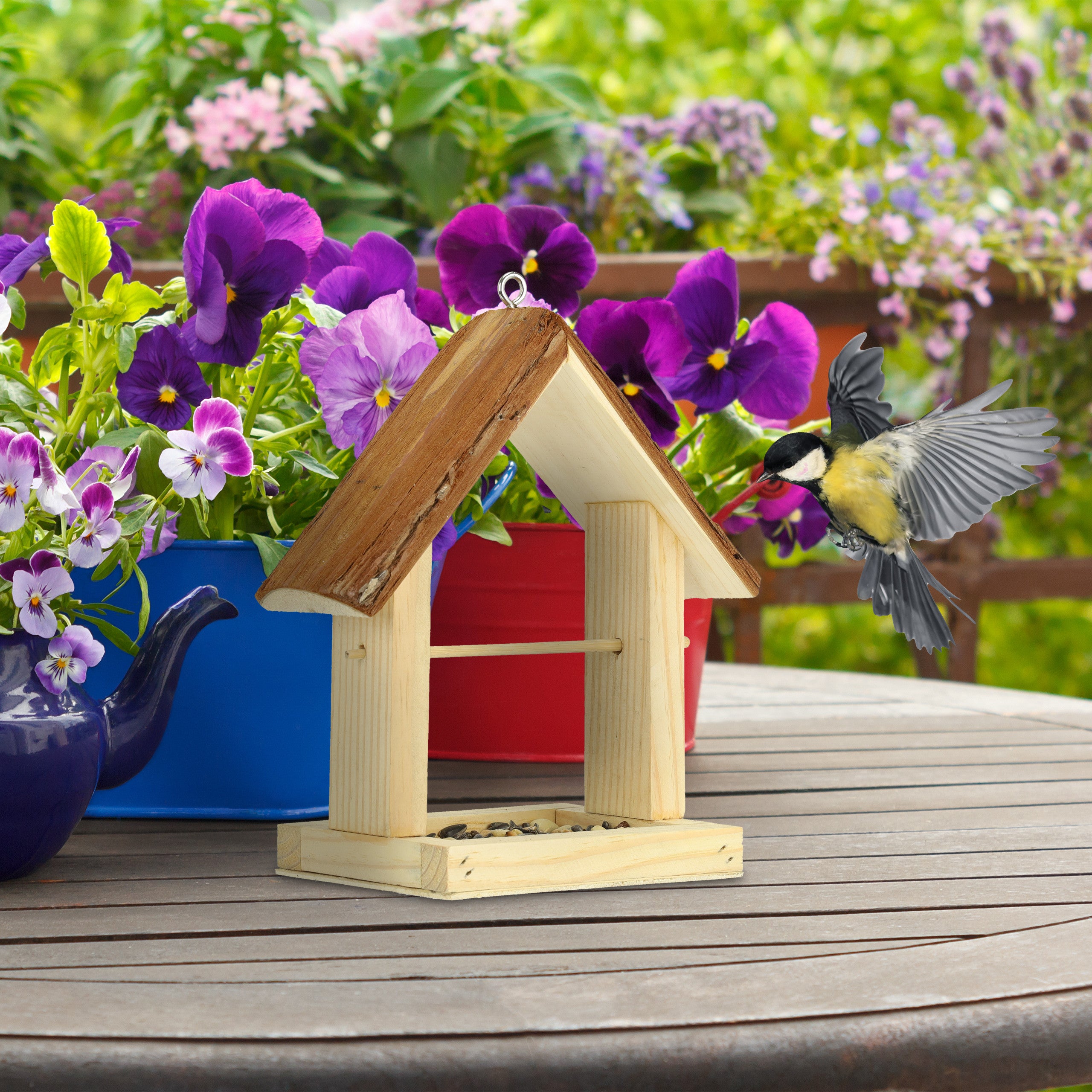 RELAXDAYS MANGEOIRE À Oiseaux, Abri En Bois, Cabane à Suspendre