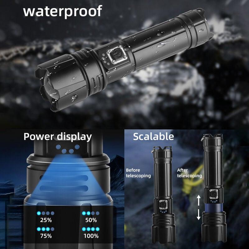 GEARLITE Torcia LED Ricaricabile 200 Lumen – Mini, Zoom E Impermeabile IP65