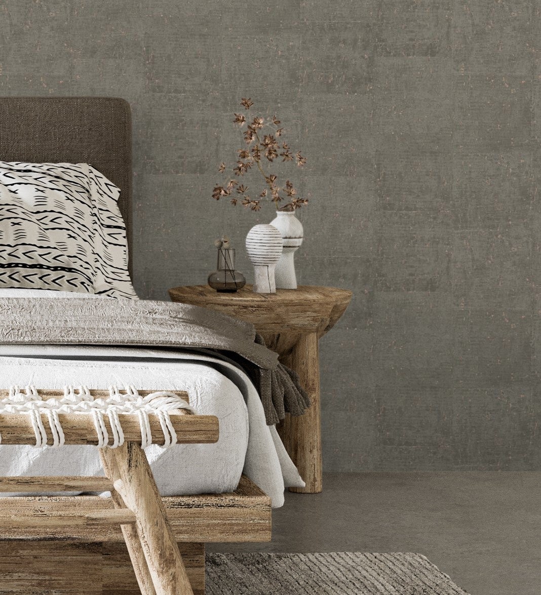 Papel pintado vinílico ecológico lavable minitablas de corcho textura en relieve - padova 679366 de gaulan - rollo de 10 m x 0,53 m