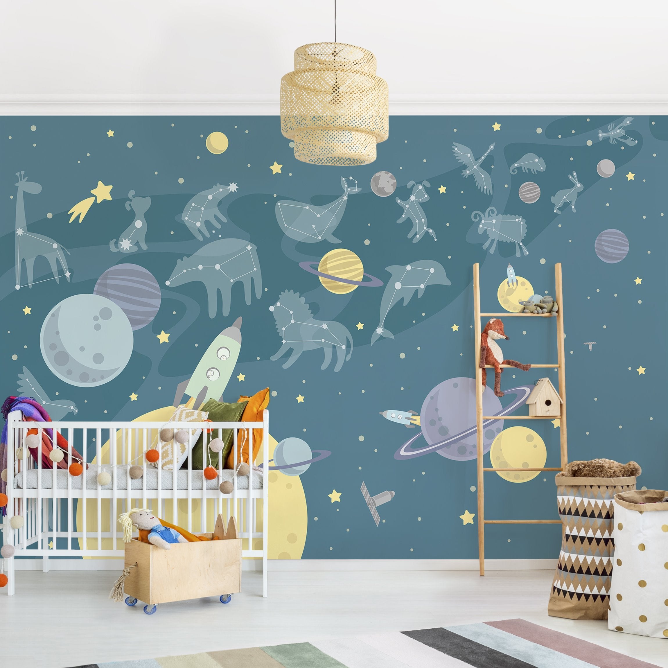 Papel pintado fotomural ilustración niños vehículos zen 171 - habitación infantil niño - tnt 432 x 290 cm adhesivo