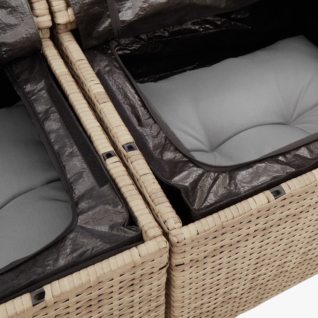 Salon bas de jardin en Rattan synthétique Beige 2 personnes - 8