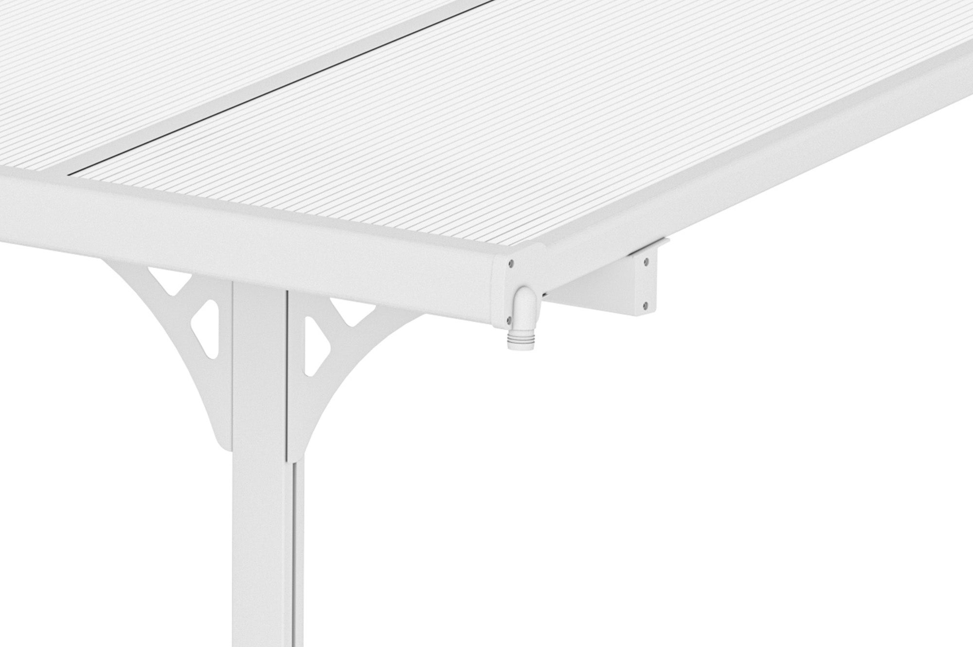Pergola/Cochera adosada KLEO 3m x 3m aluminio Blanco - 8